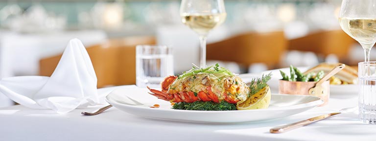 Baked Lobster Thermidor in the Coast to Coast restaurant on Spirit of Discovery